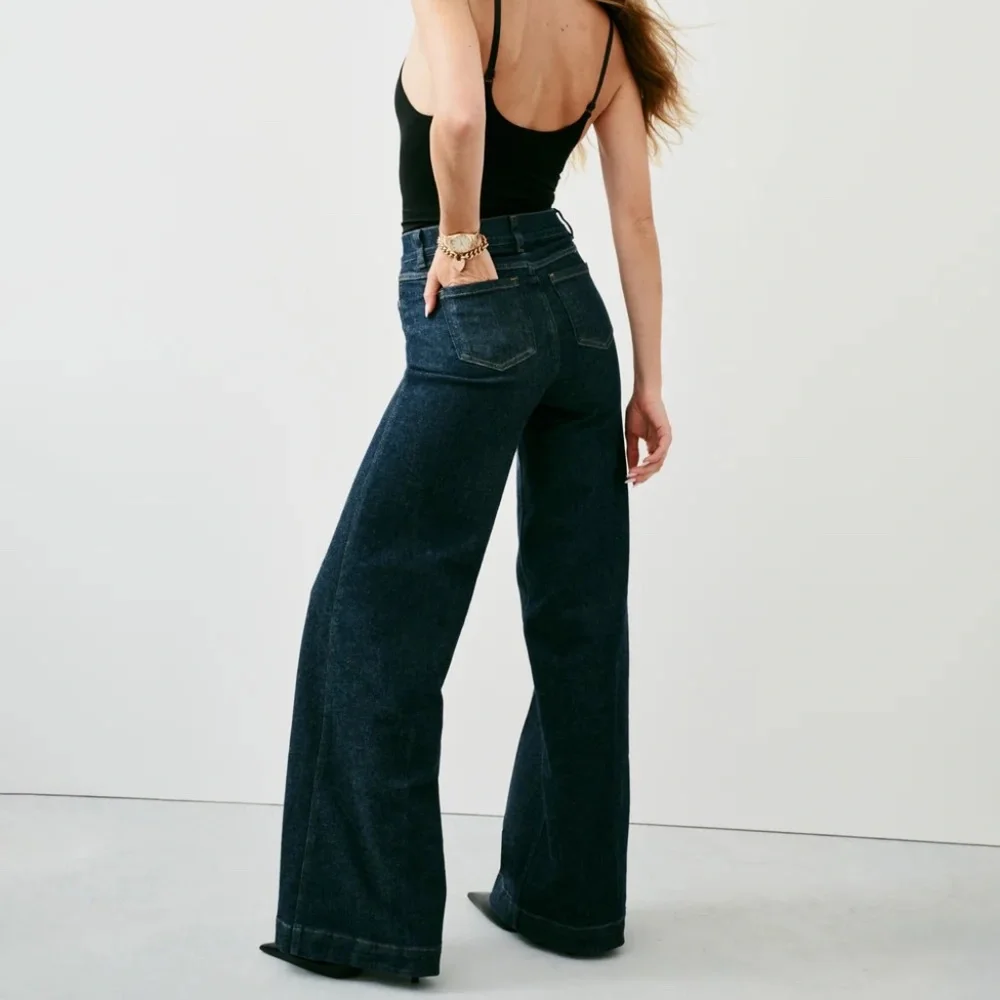 NWT SPANXshape™ Original EveryWear Wide Leg Jeans | Raw Indigo Regular / L - Picture 2 of 3